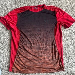 Under Armour Red and Black Short Sleeve Tee